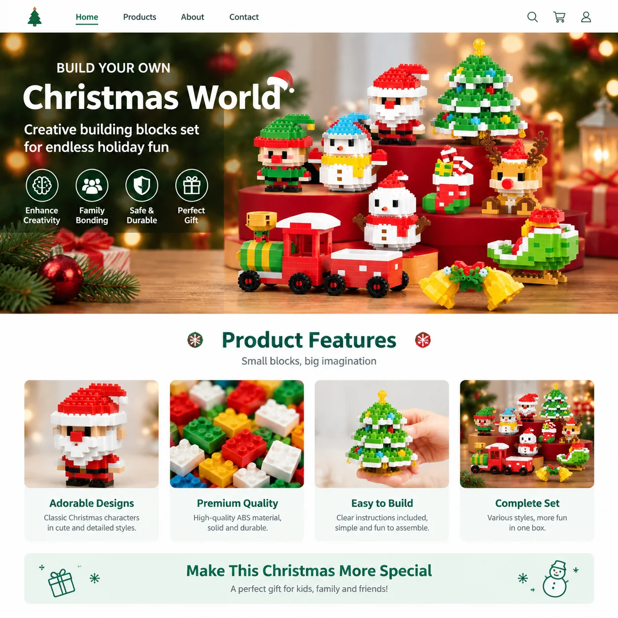 Christmas Building Blocks 6-Box Display Set