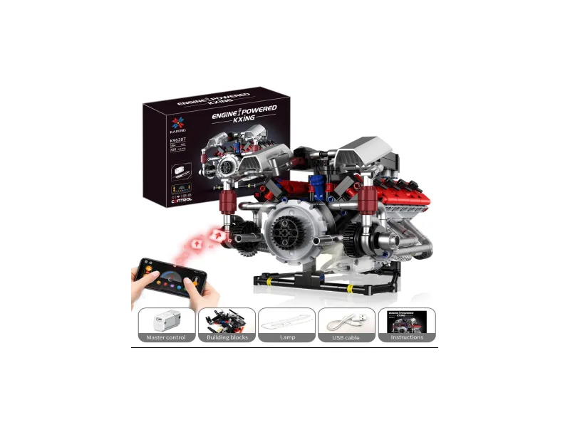 KXING V8 Engine Building Kit — Carbon Black Edition (K96197)
