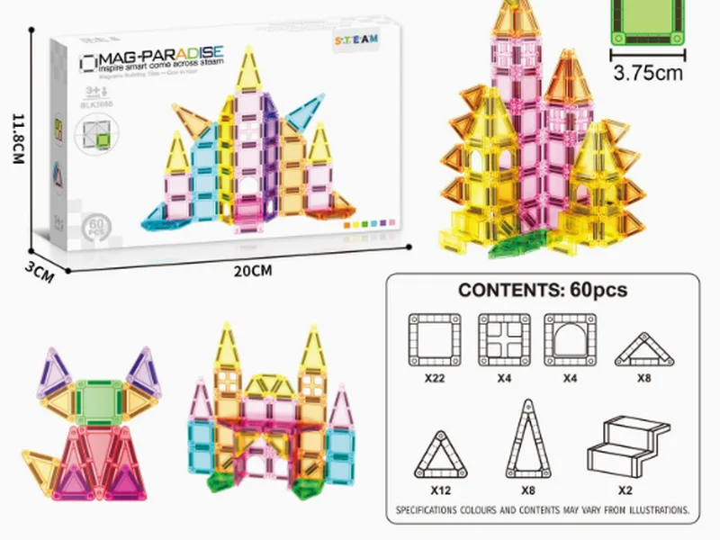 Mag Paradise 60PCS Magnetic Tiles Set